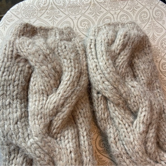 Mirth Cortina Baby Alpaca Blend Chunky Knit Cardigan Camel Beige Fuzzy S Small - Picture 14 of 14